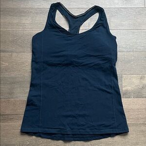 Lululemon Dark Blue Racerback Tank Top with Lace Trim